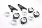 Preview: CNC Alu Lampenhalter Set für 38-41 mm Durchmesser, lange Ausführung schwarz