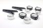 Preview: CNC Alu Lampenhalter Set für 38-41 mm Durchmesser, lange Ausführung schwarz