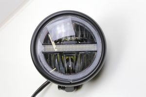 LED-Scheinwerfer 5 3/4 Zoll mit TFL, schwarz, E-geprüft