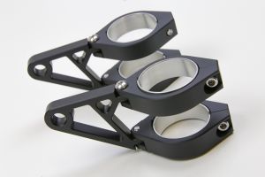 CNC Alu Lampenhalter Set für 35-37 mm Durchmesser, schwarz
