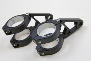 CNC Alu Lampenhalter Set für 35-37 mm Durchmesser, schwarz