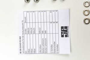 Schraubensatz Edelstahl für SE-Heckumbau Kit BMW Twinshock