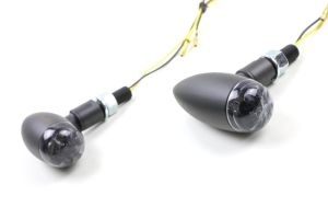 LED-Blinker MICRO-BULLET getöntes Glas schwarz