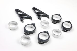 CNC Alu Lampenhalter Set für 38-41 mm Durchmesser, lange Ausführung schwarz