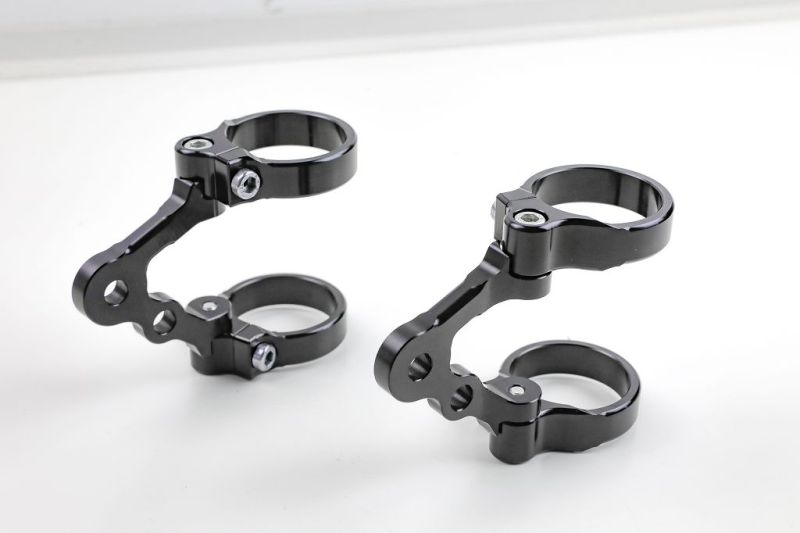 Lampenhalter CNC gefräst mit Blinkeraufnahme für 45mm Gabeldurchmesser