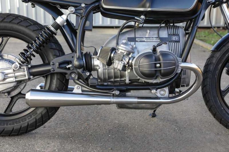 BMW R80 R100 Monolever Bobber Edelstahl 2-2 Auspuffanlage mit ABE Prüfzeichen