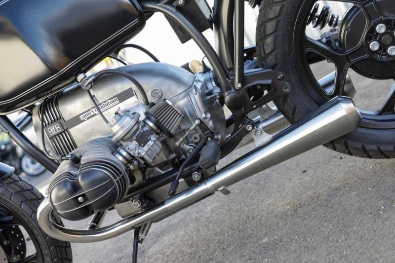 BMW R80 R100 Monolever Bobber Edelstahl 2-2 Auspuffanlage mit ABE Prüfzeichen