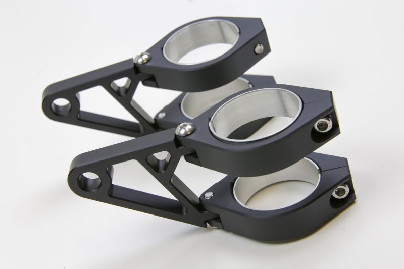 CNC Alu Lampenhalter Set für 35-37 mm Durchmesser, schwarz
