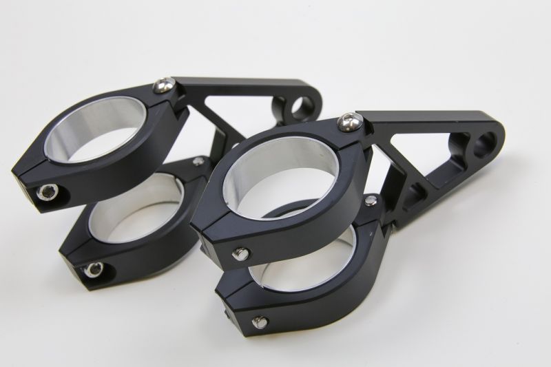 CNC Alu Lampenhalter Set für 35-37 mm Durchmesser, schwarz