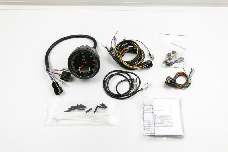 Acewell 085 Tacho mit Geschwindigkeitsanzeige in schwarz