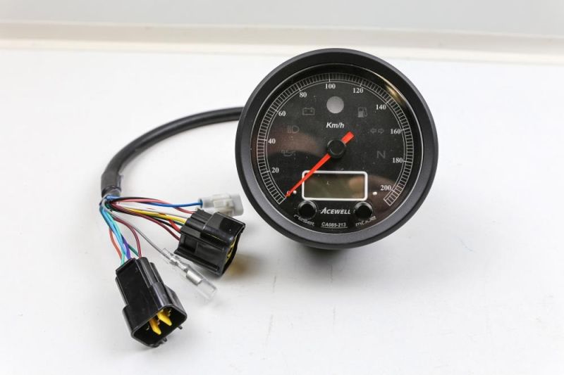 Acewell 085 Tacho mit Geschwindigkeitsanzeige in schwarz