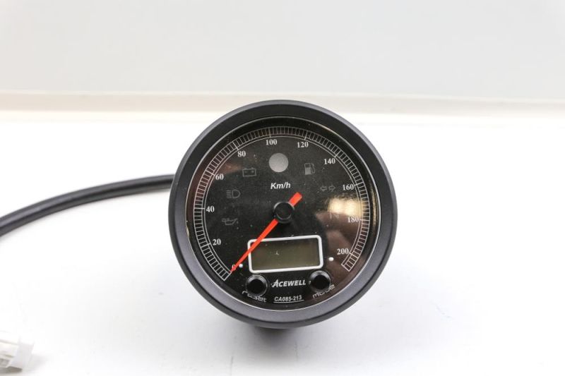 Acewell 085 Tacho mit Geschwindigkeitsanzeige in schwarz