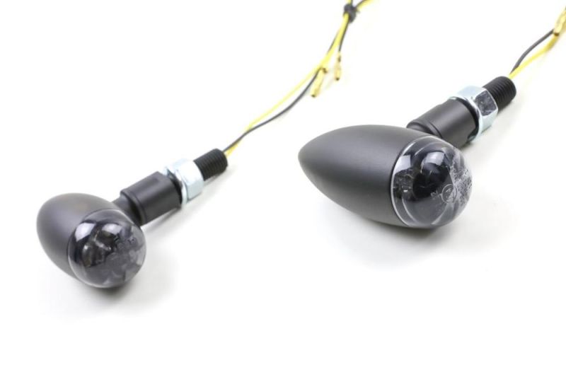 LED-Blinker MICRO-BULLET getöntes Glas schwarz