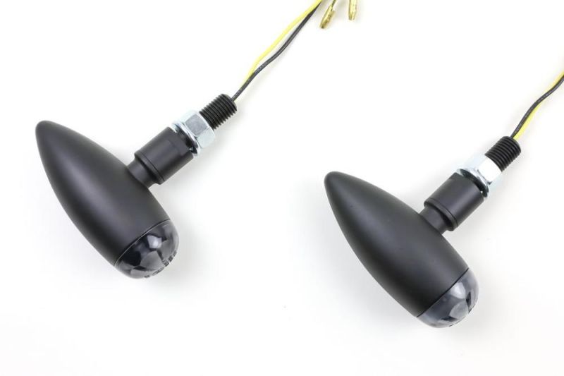 LED-Blinker MICRO-BULLET getöntes Glas schwarz